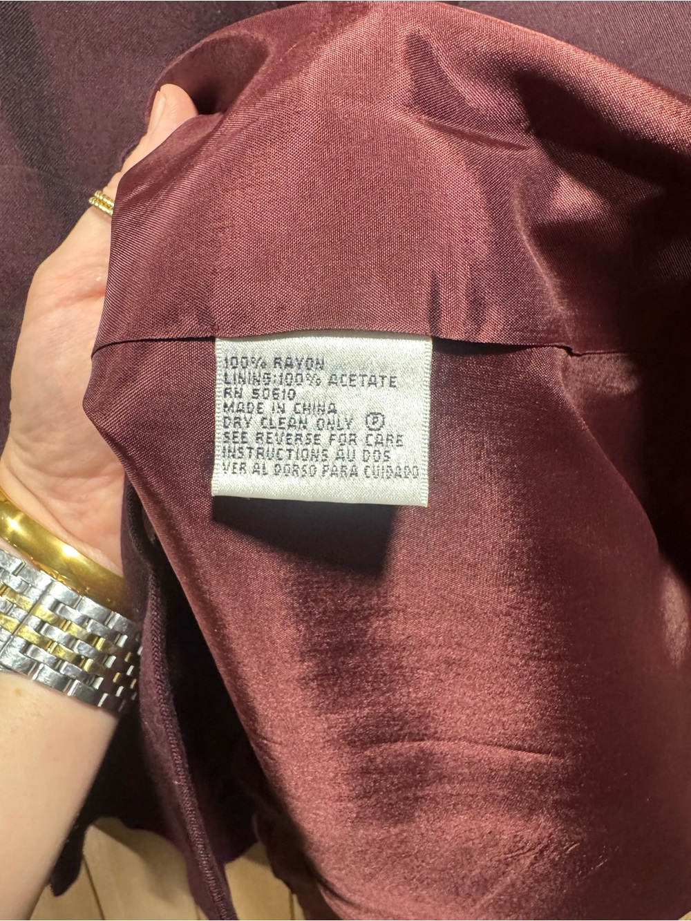NWT VINTAGE Le Suit Burgundy Women's Skirt Suit, Blazer Jacket and Skirt (16) - Picture 6 of 7